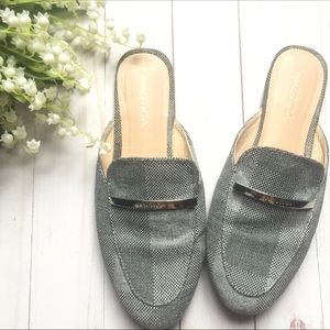 Nautica Grey Checkered Mules Flats Size US 6